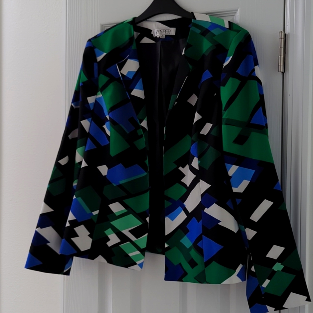 Kasper Vintage Geometric Pattern Jacket sz16